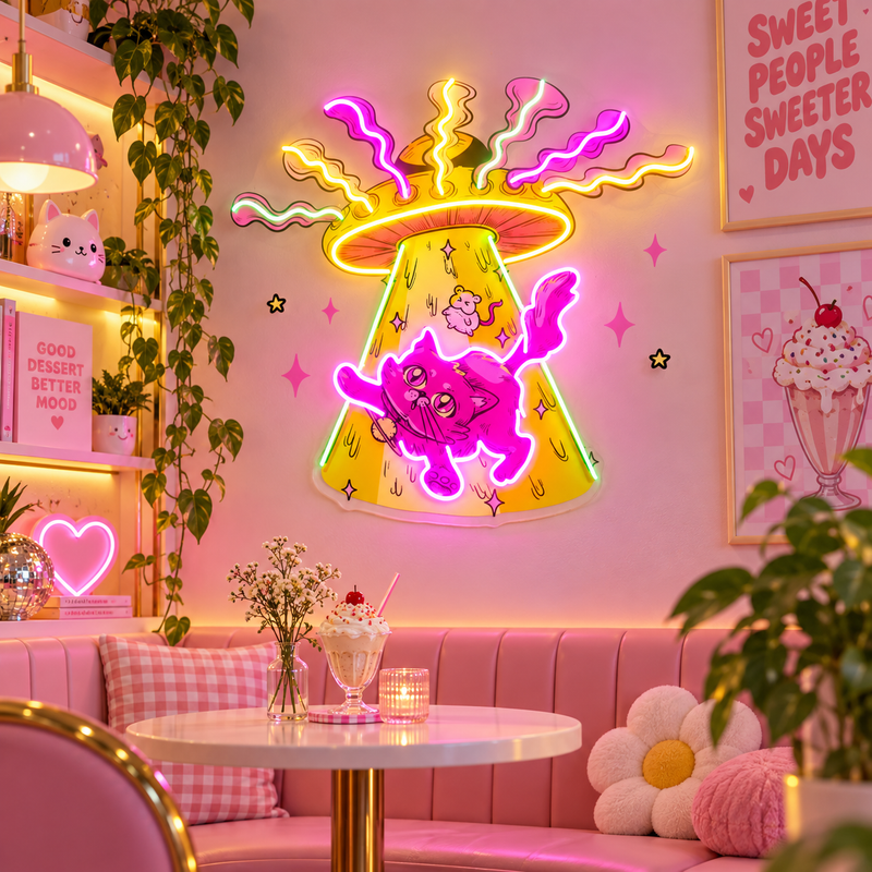 Adventure Cat LED Neon Sign Light Pop Art