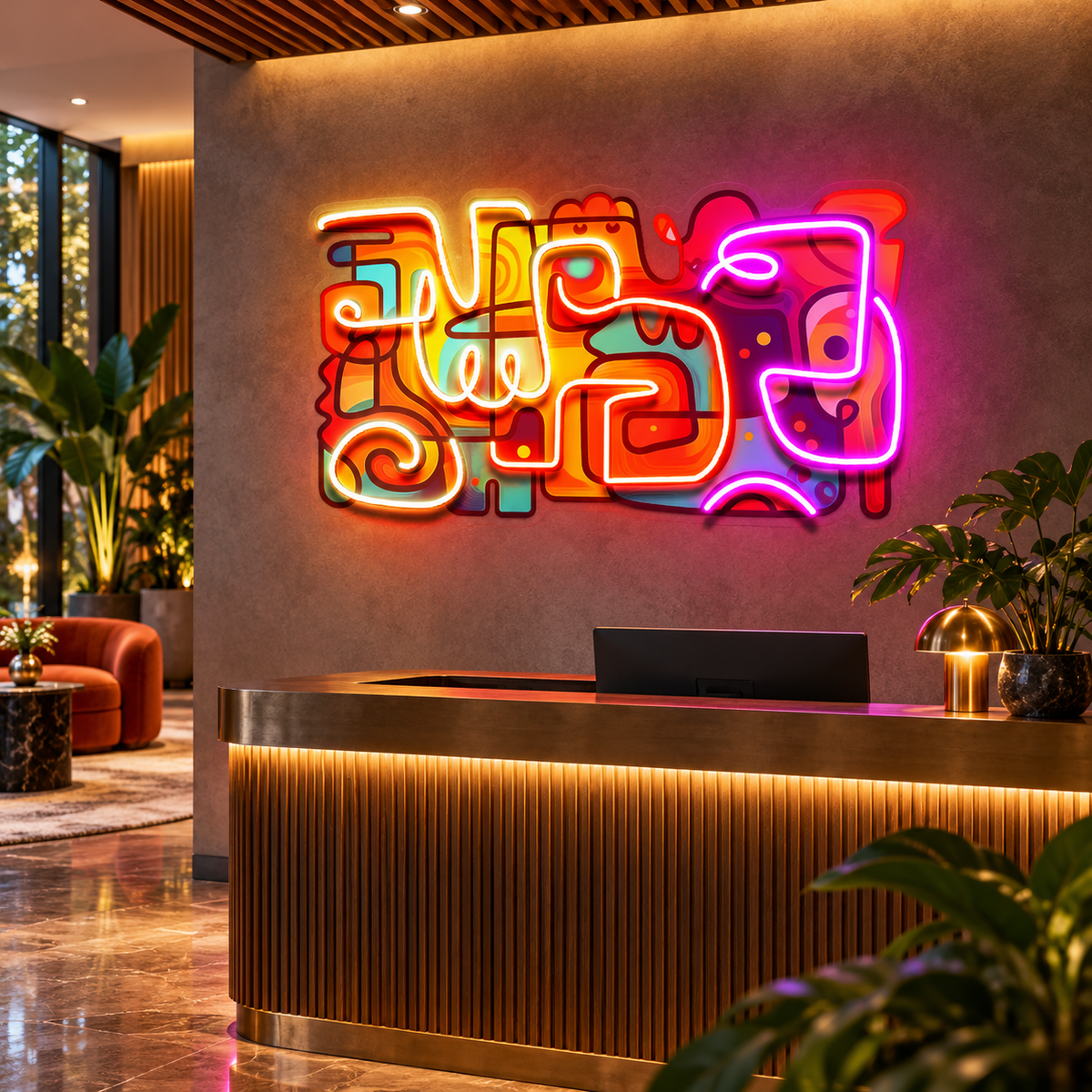 Colorful Scribble Abstract Art LED Neon Sign Light Pop Art