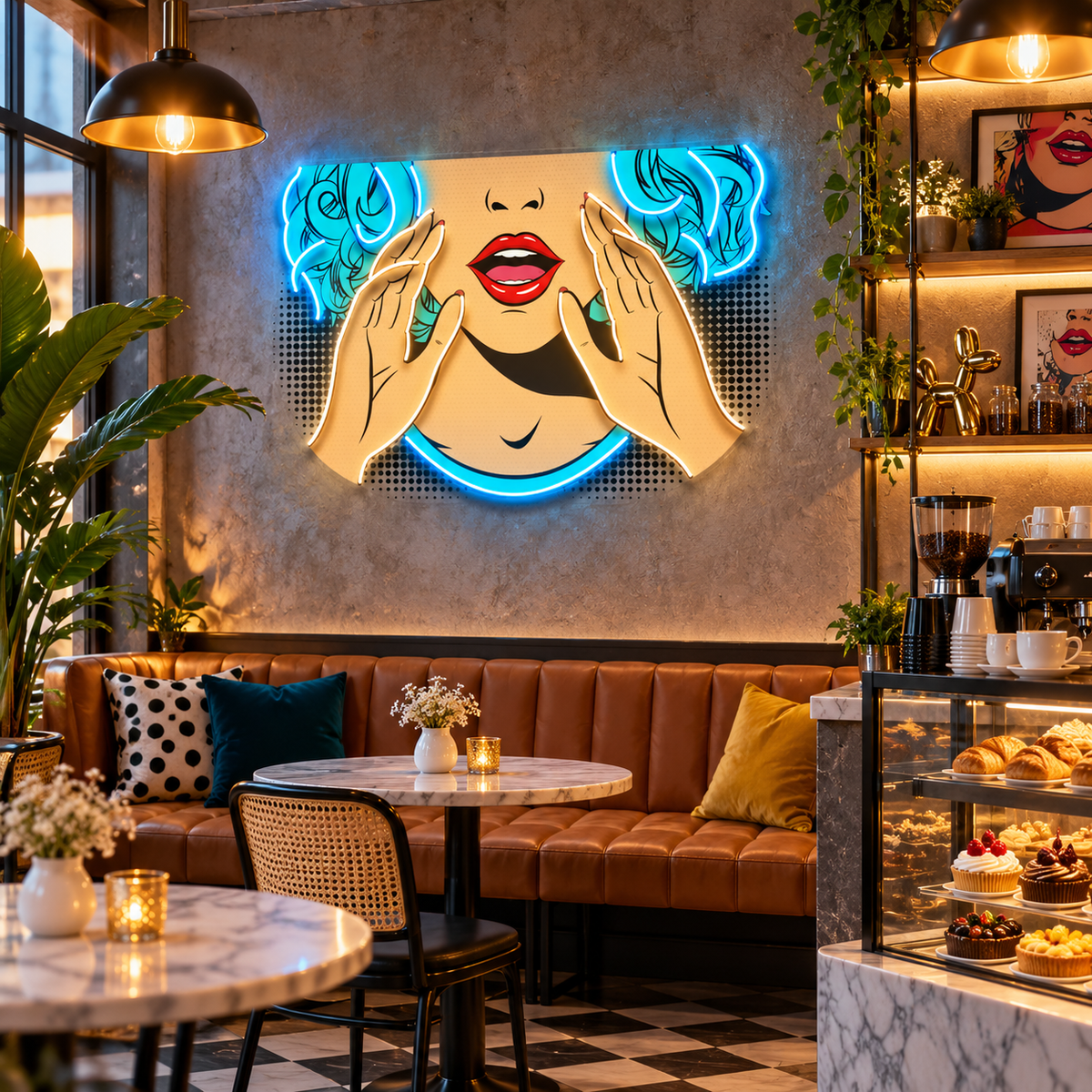 Comic Book Girl LED Neon Sign Light Pop Art