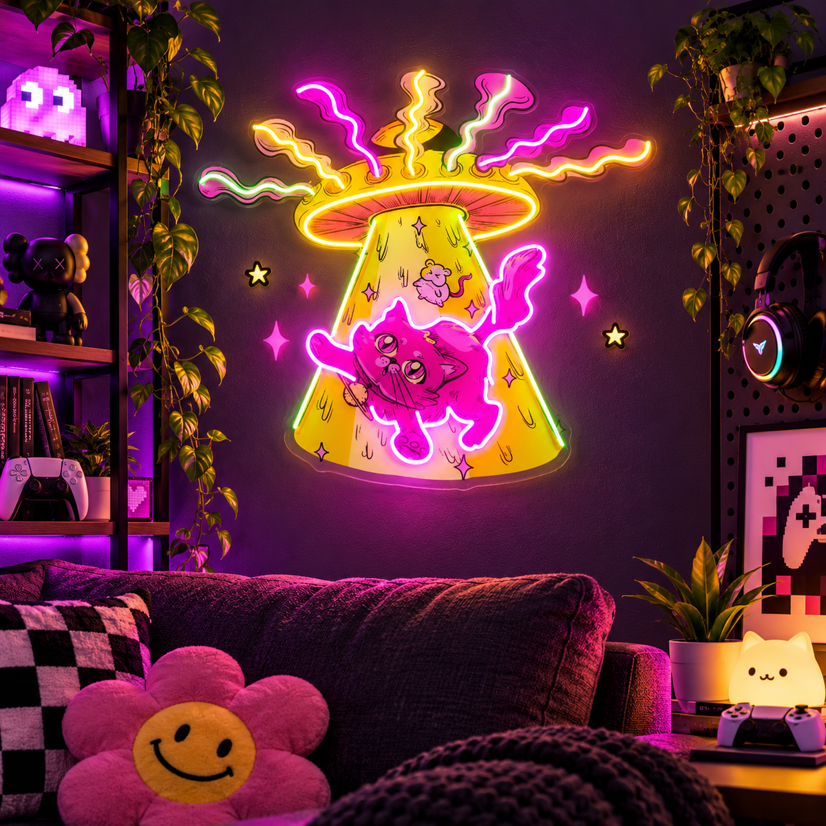 Adventure Cat LED Neon Sign Light Pop Art