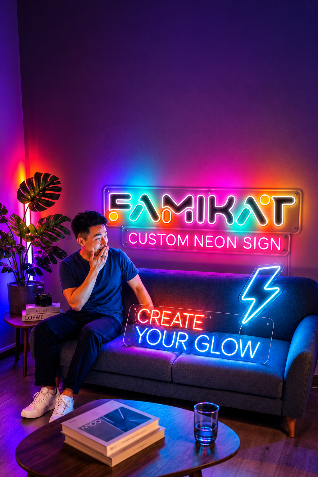 Custom neon text