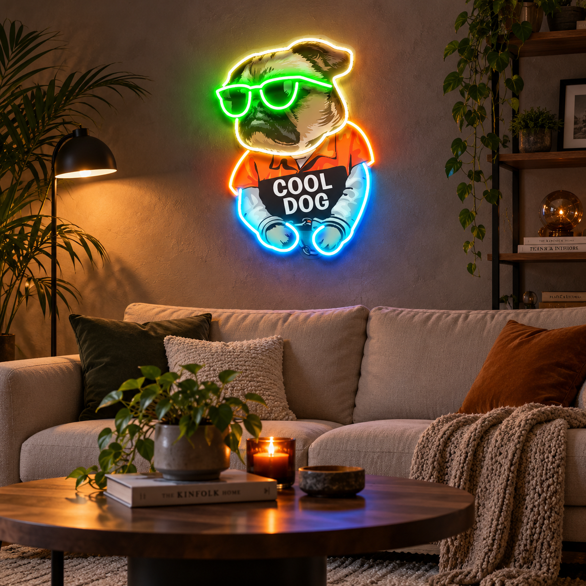 Cool Dog LED Neon Sign Light Pop Art – Funny Dog Wall Decor