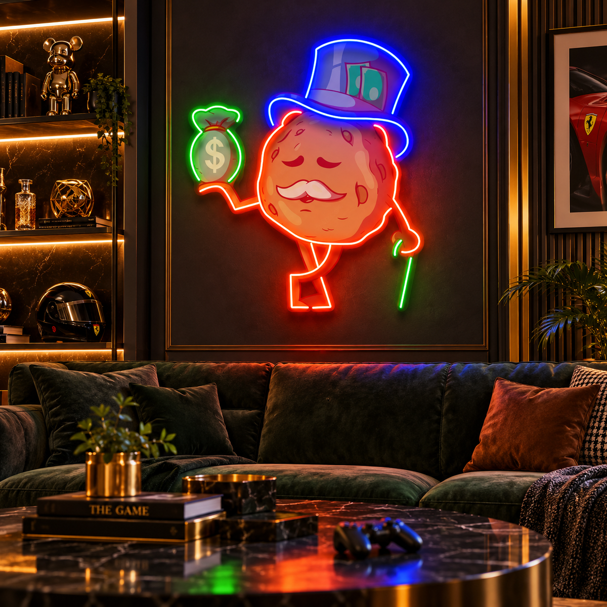 Cookie Fortune With a Bag of Money LED Neon Sign Light Pop Art