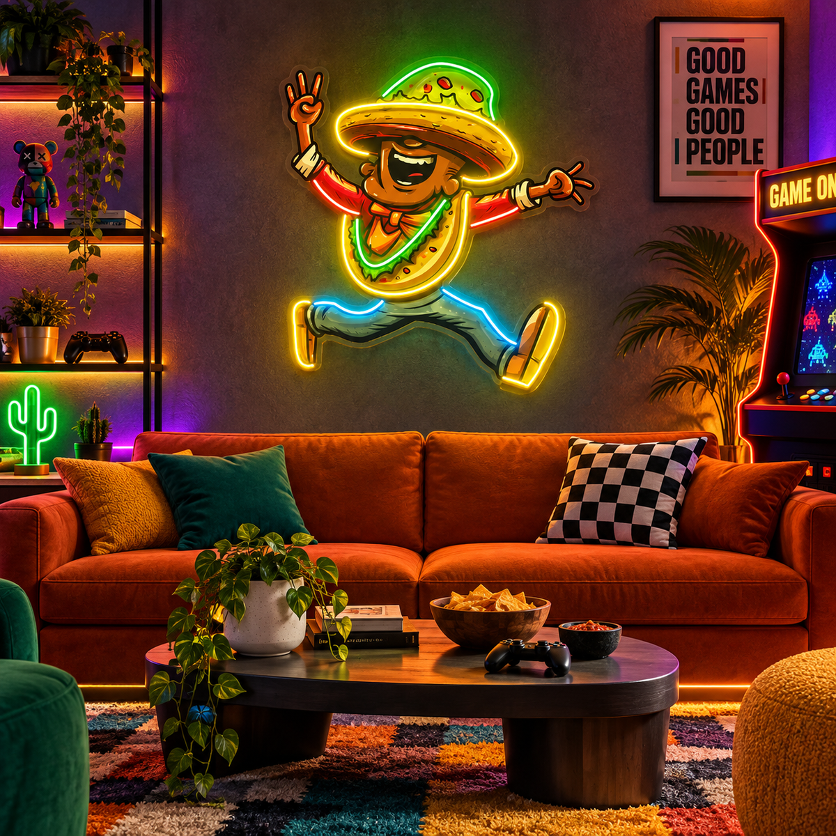 Dancing Taco Disco LED Neon Sign Light Pop Art
