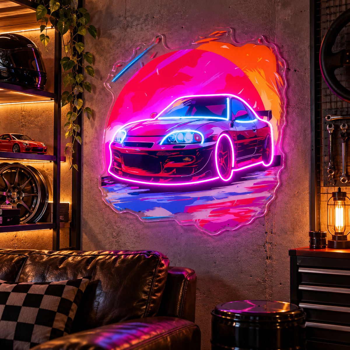 Colorful Car LED Neon Sign Light Pop Art