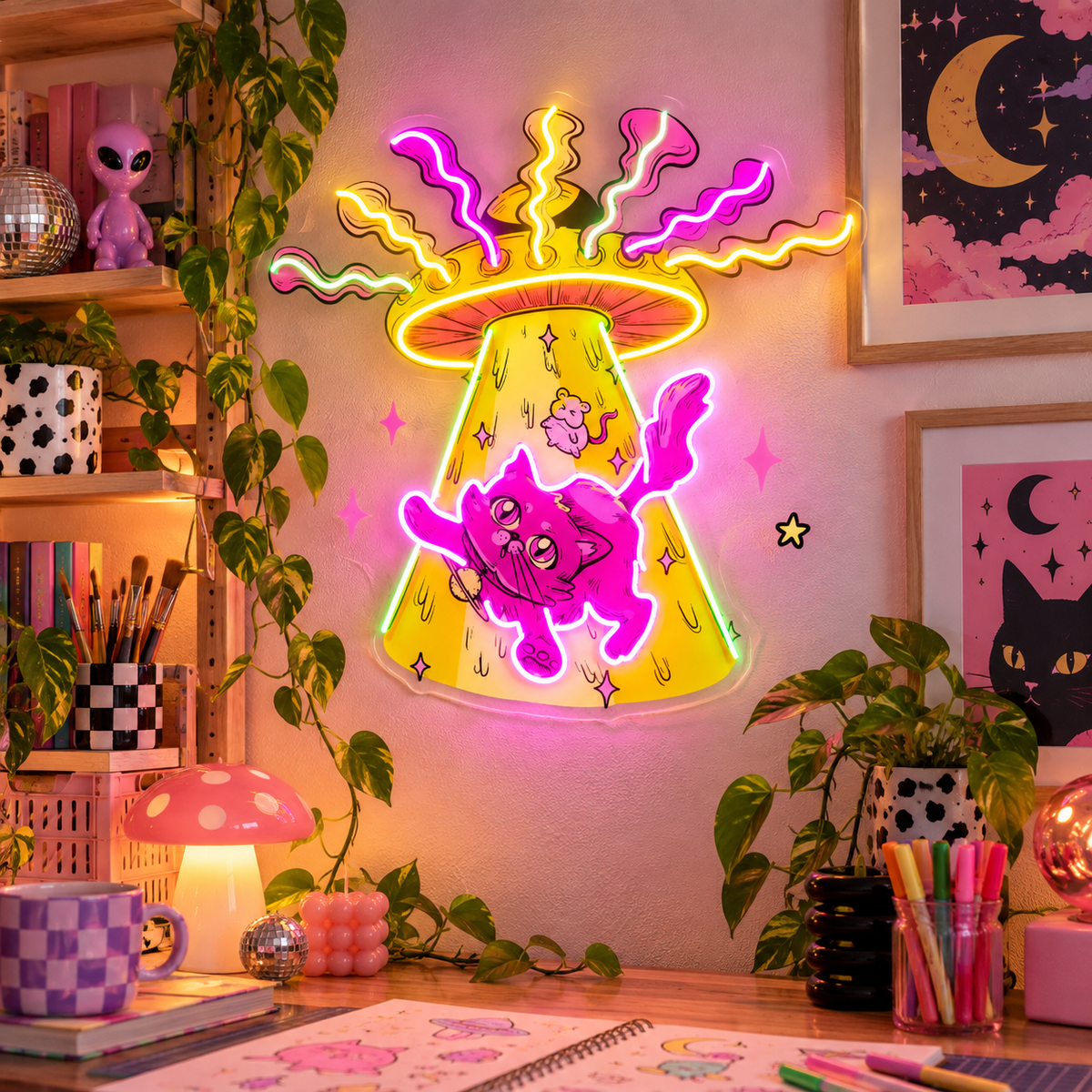 Adventure Cat LED Neon Sign Light Pop Art