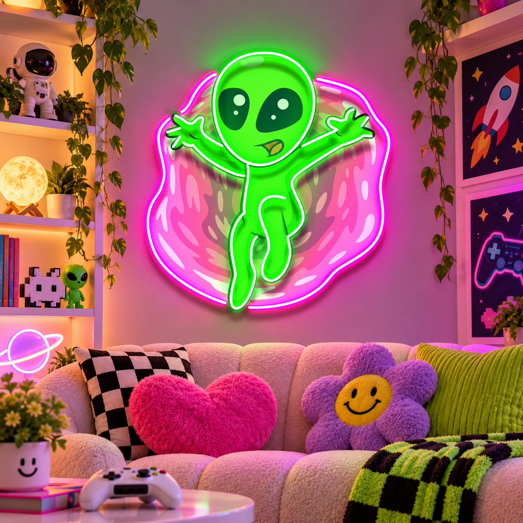 Funny Alien LED Neon Sign Light Pop Art