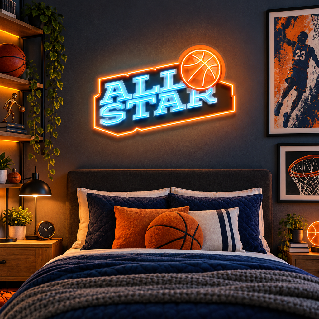 All Star League Neon Acrylic Artwork