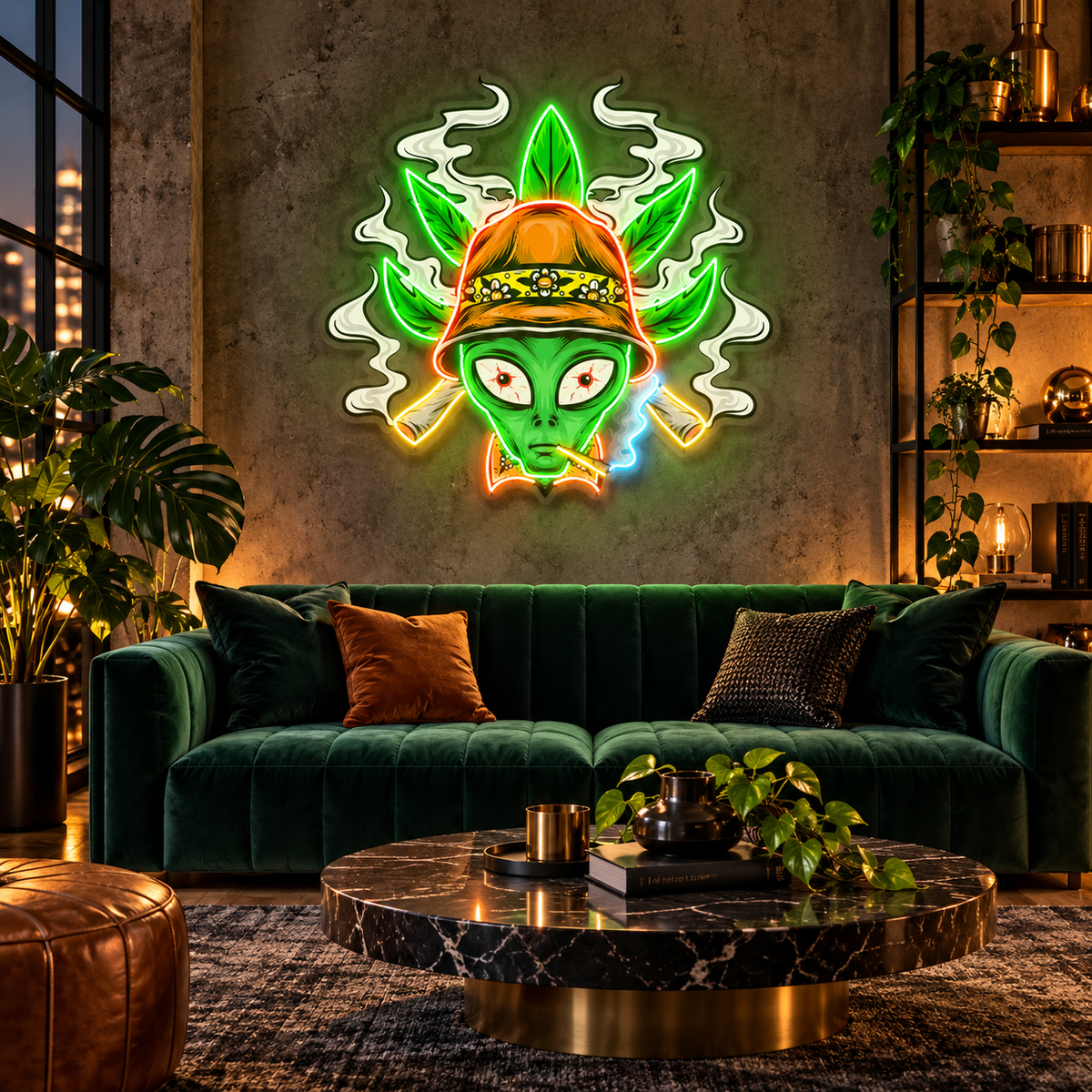 Psychedelic Alien LED Neon Sign Light Pop Art