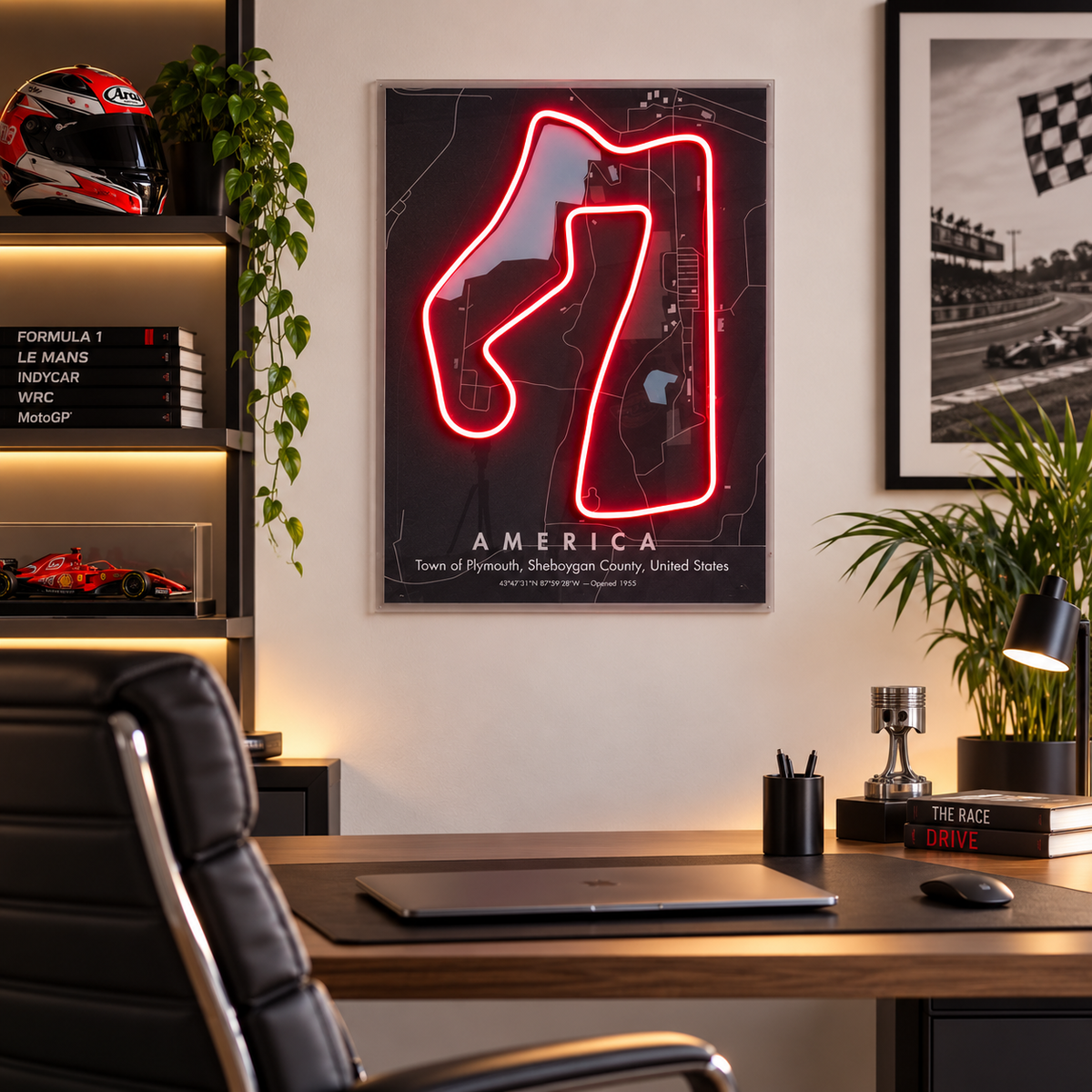 Race Track Map LED Neon Sign Light Pop Art