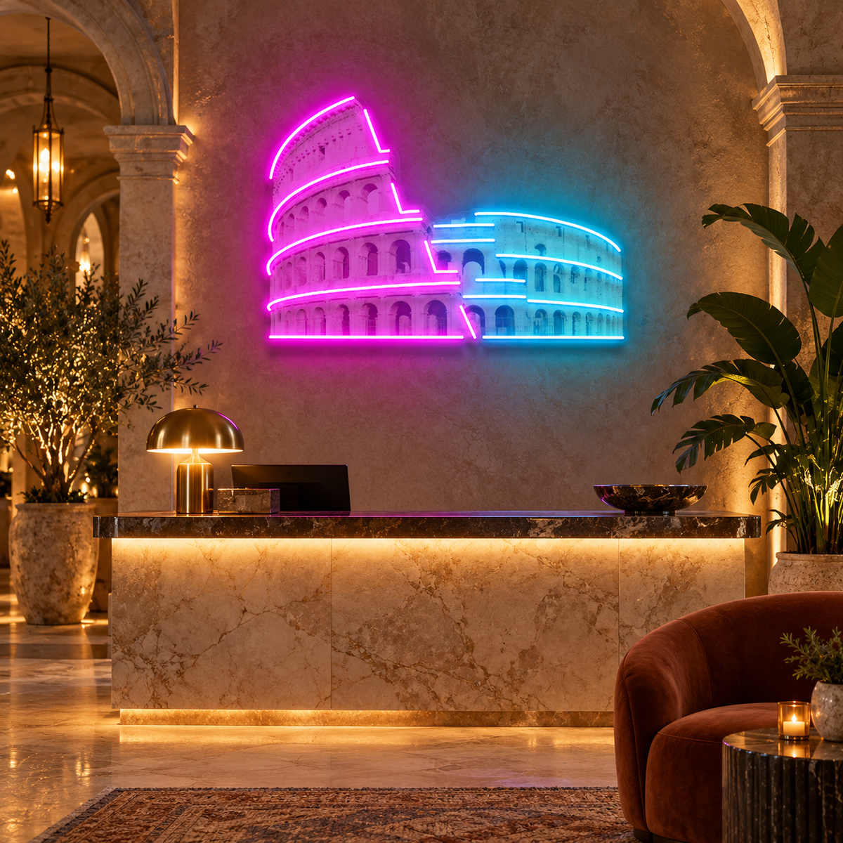 Colosseum Led Neon Acrylic Artwork