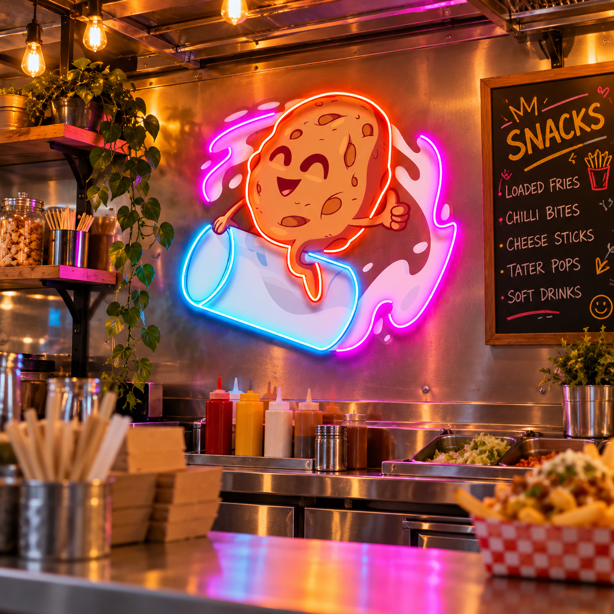 Cookie Riding a Glass LED Neon Sign Light Pop Art