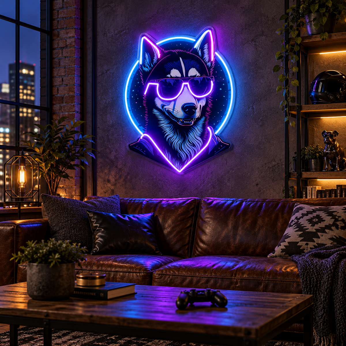 Cool Husky LED Neon Sign Light Pop Art – Dog Lover Wall Decor