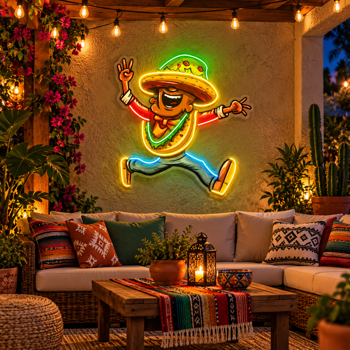 Dancing Taco Disco LED Neon Sign Light Pop Art