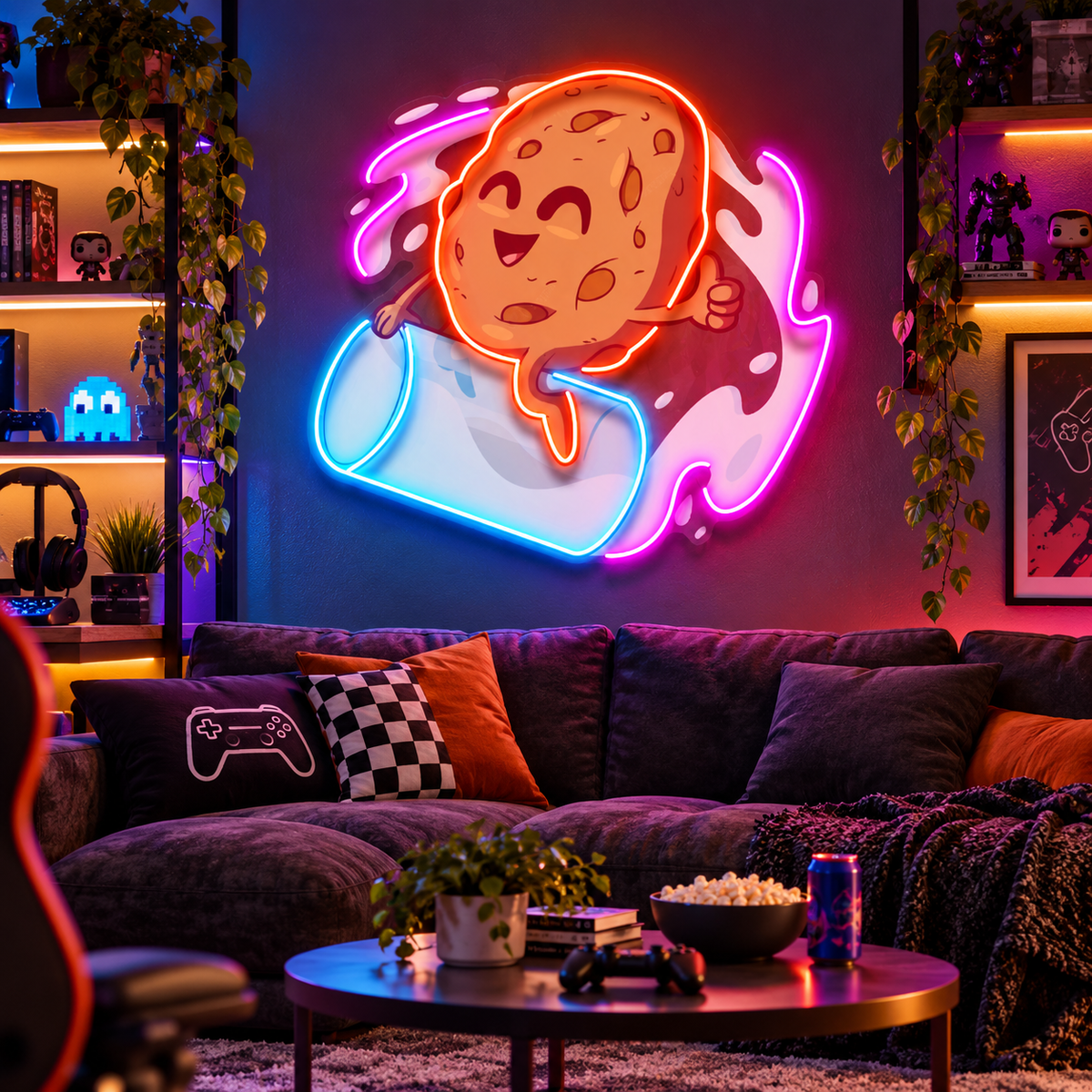 Cookie Riding a Glass LED Neon Sign Light Pop Art