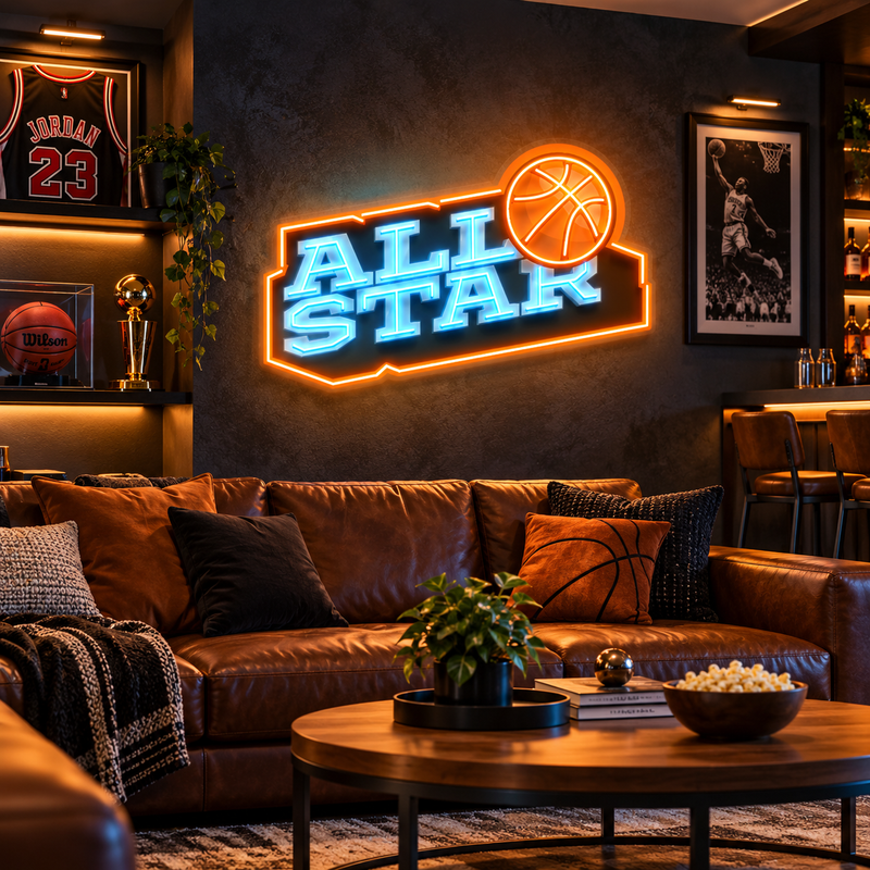 All Star League Neon Acrylic Artwork