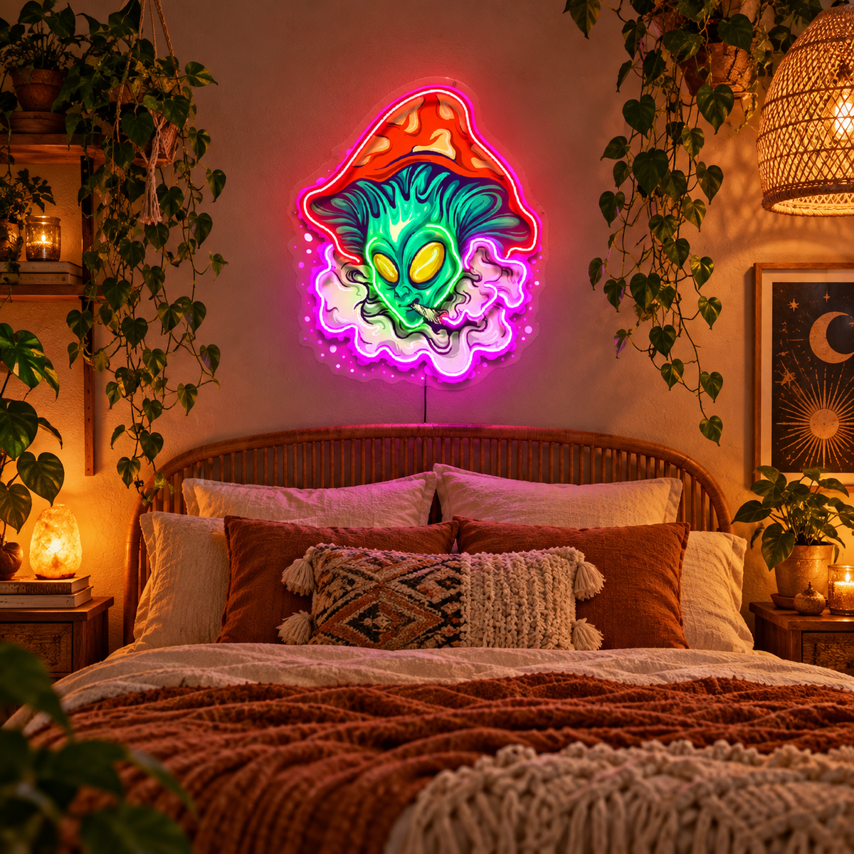 Alien Puff Mushroom LED Neon Sign Light Pop Art