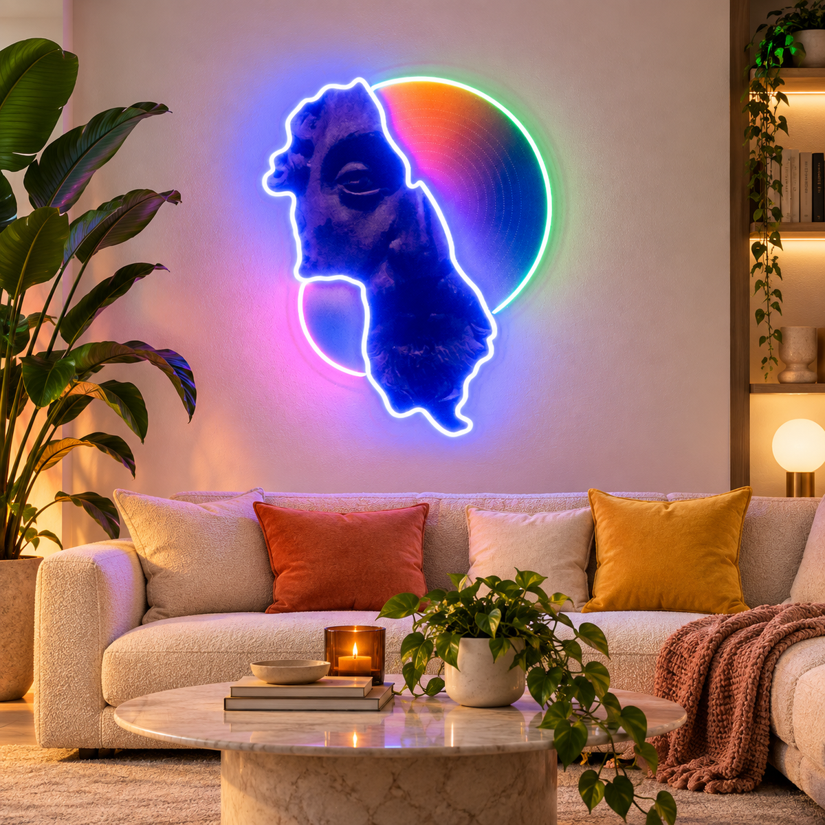 Abstract Face LED Neon Wall Art