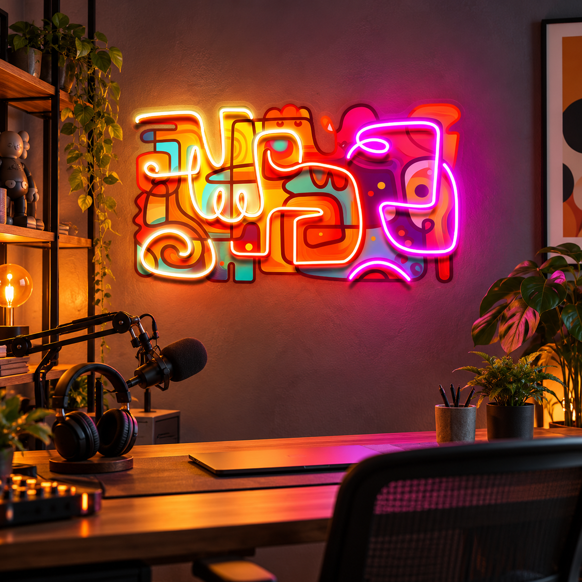 Colorful Scribble Abstract Art LED Neon Sign Light Pop Art