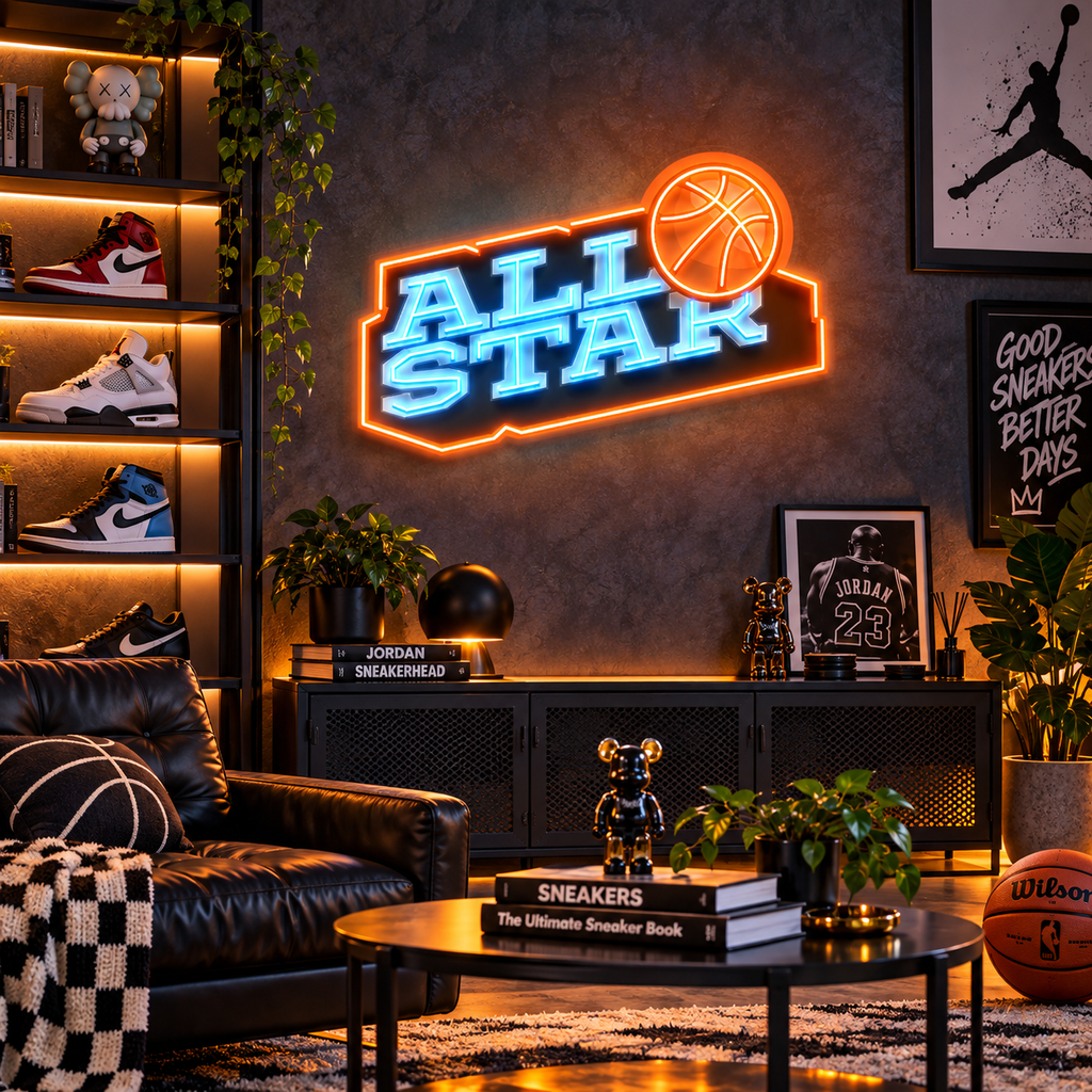 All Star League Neon Acrylic Artwork