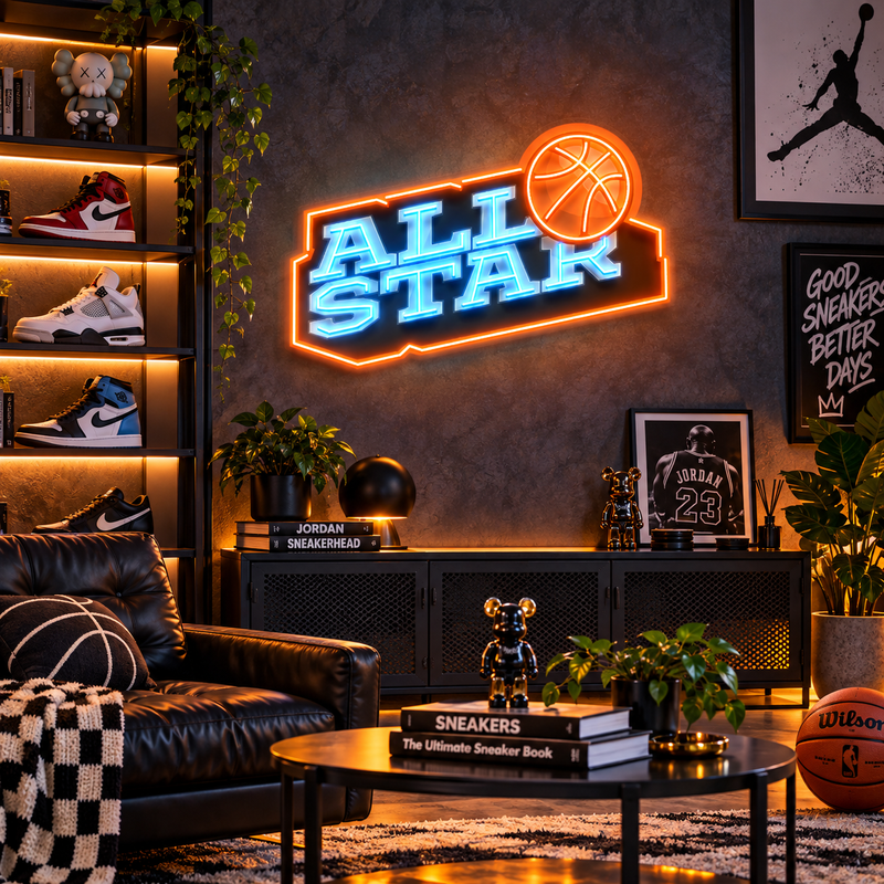 All Star League Neon Acrylic Artwork