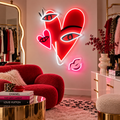 Pop Art Heart Eyes LED Neon Sign