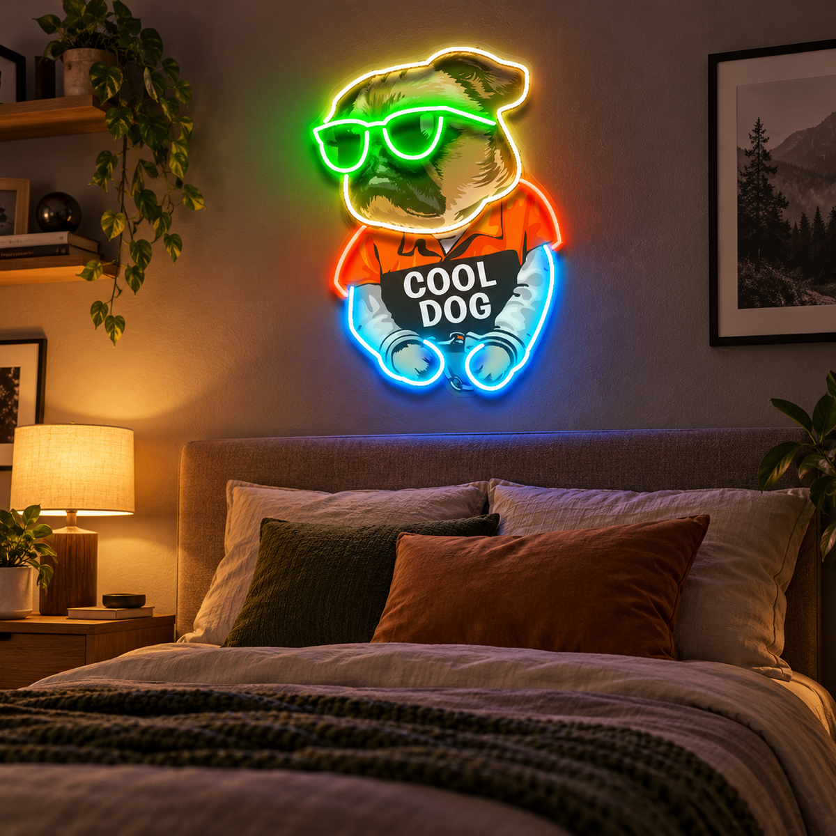 Cool Dog LED Neon Sign Light Pop Art – Funny Dog Wall Decor