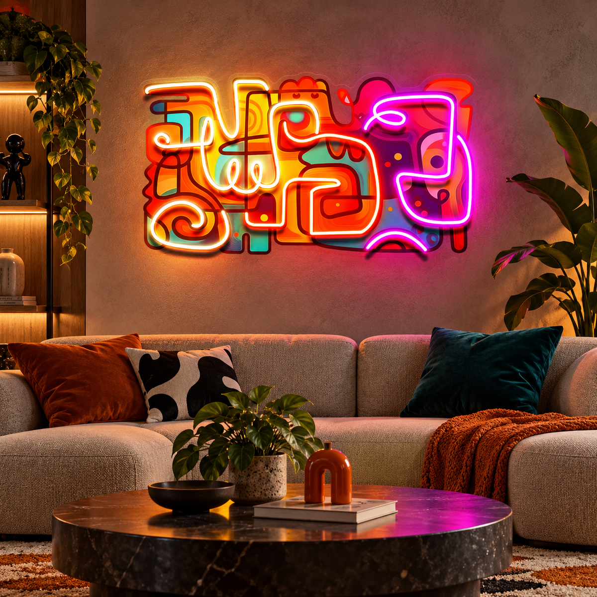 Colorful Scribble Abstract Art LED Neon Sign Light Pop Art