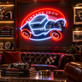 Vintage Iron Hot Rod LED Neon Sign Light Pop Art