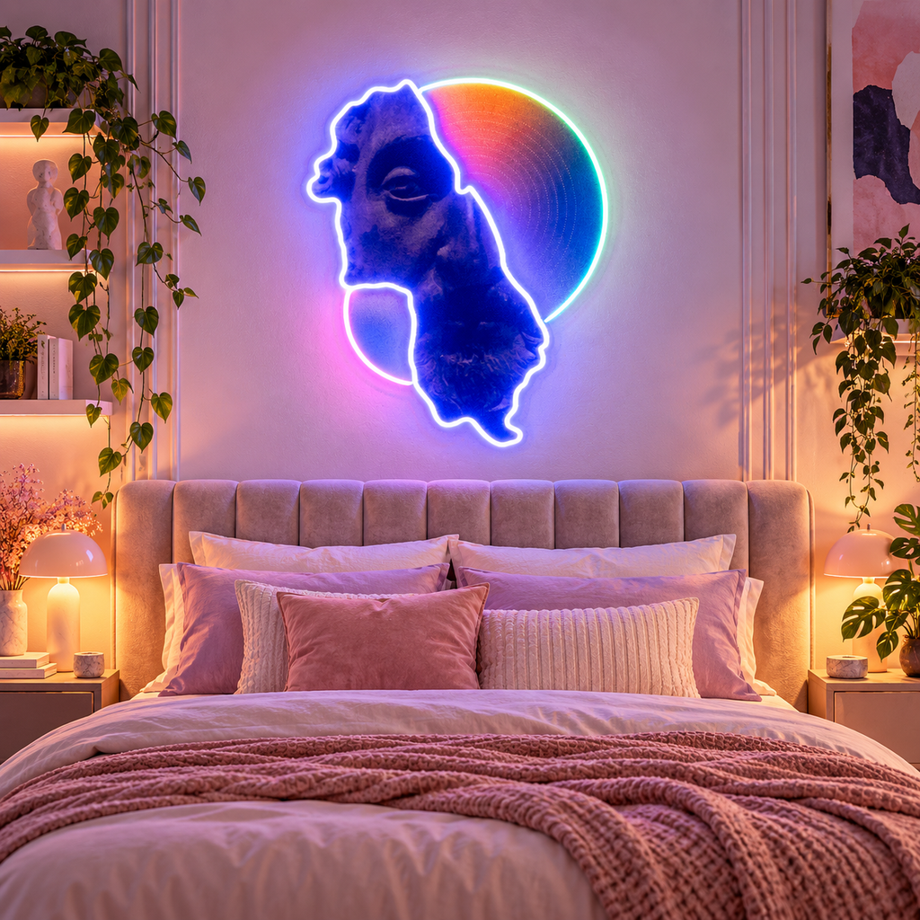 Abstract Face LED Neon Wall Art
