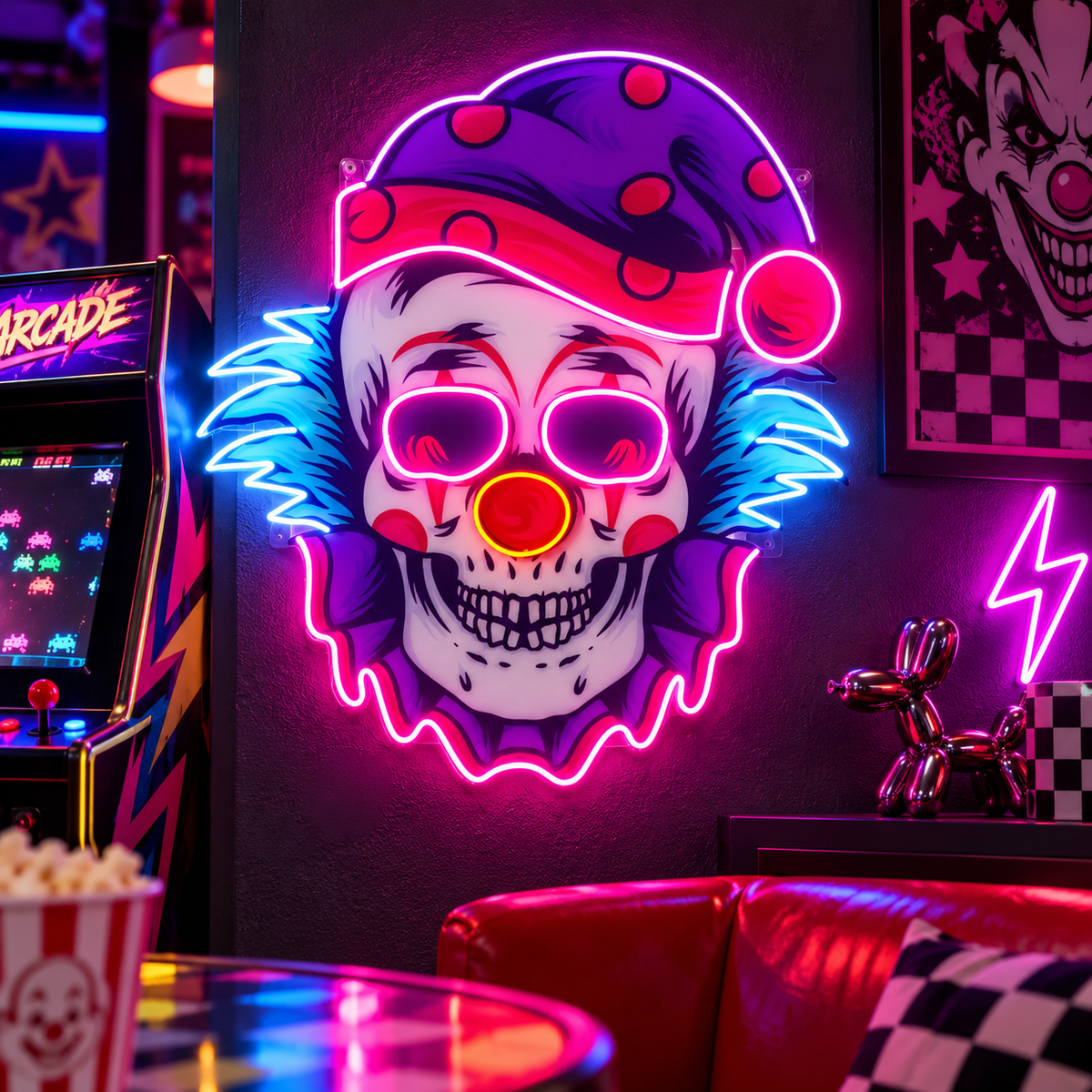 Clown Skull LED Neon Sign Light Pop Art