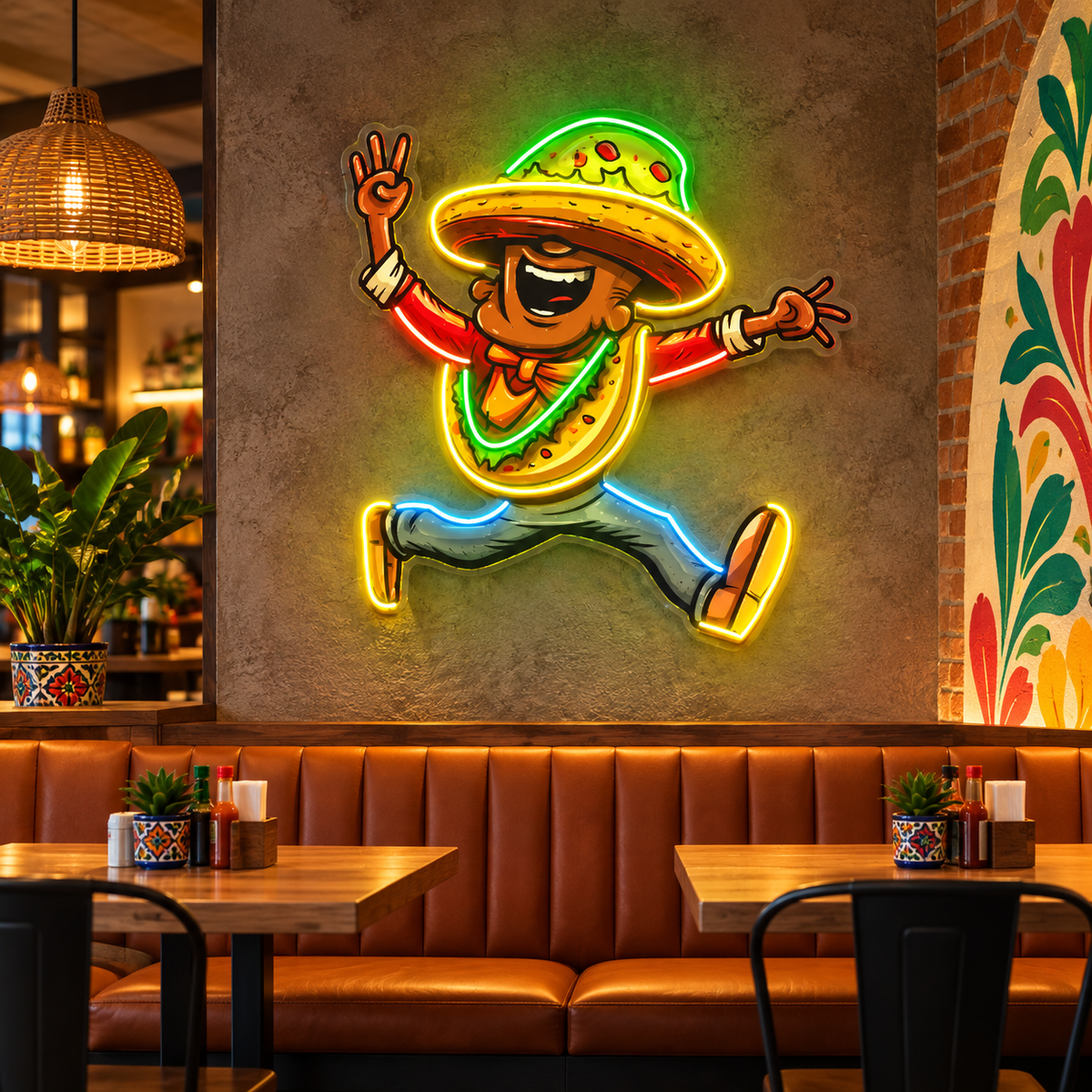 Dancing Taco Disco LED Neon Sign Light Pop Art
