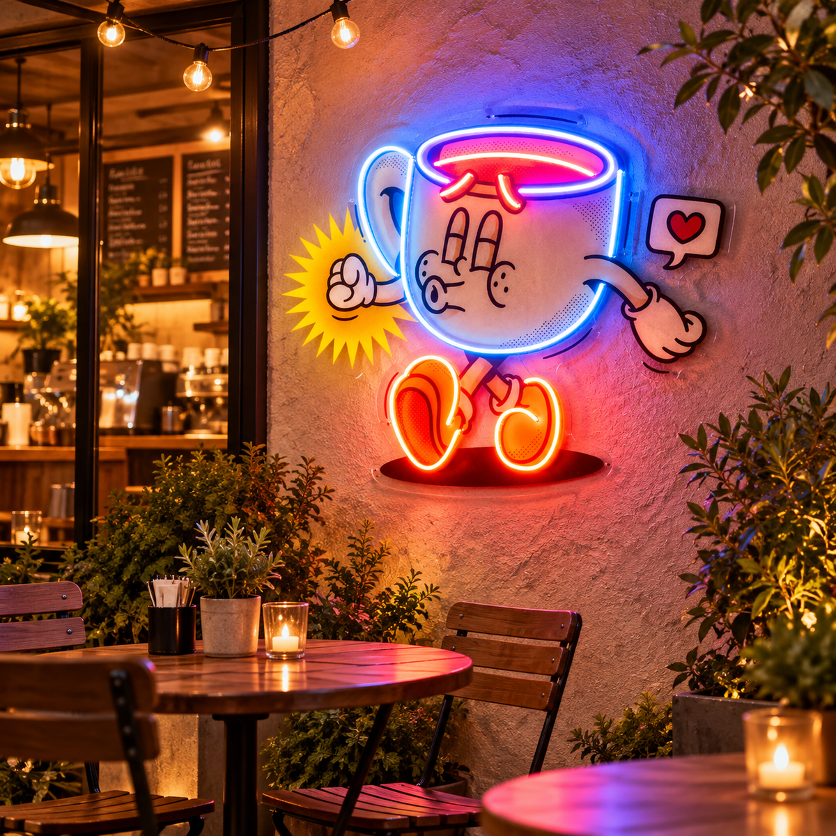 Coffee Cup Cute Trendy Retro LED Neon Sign Light Pop Art