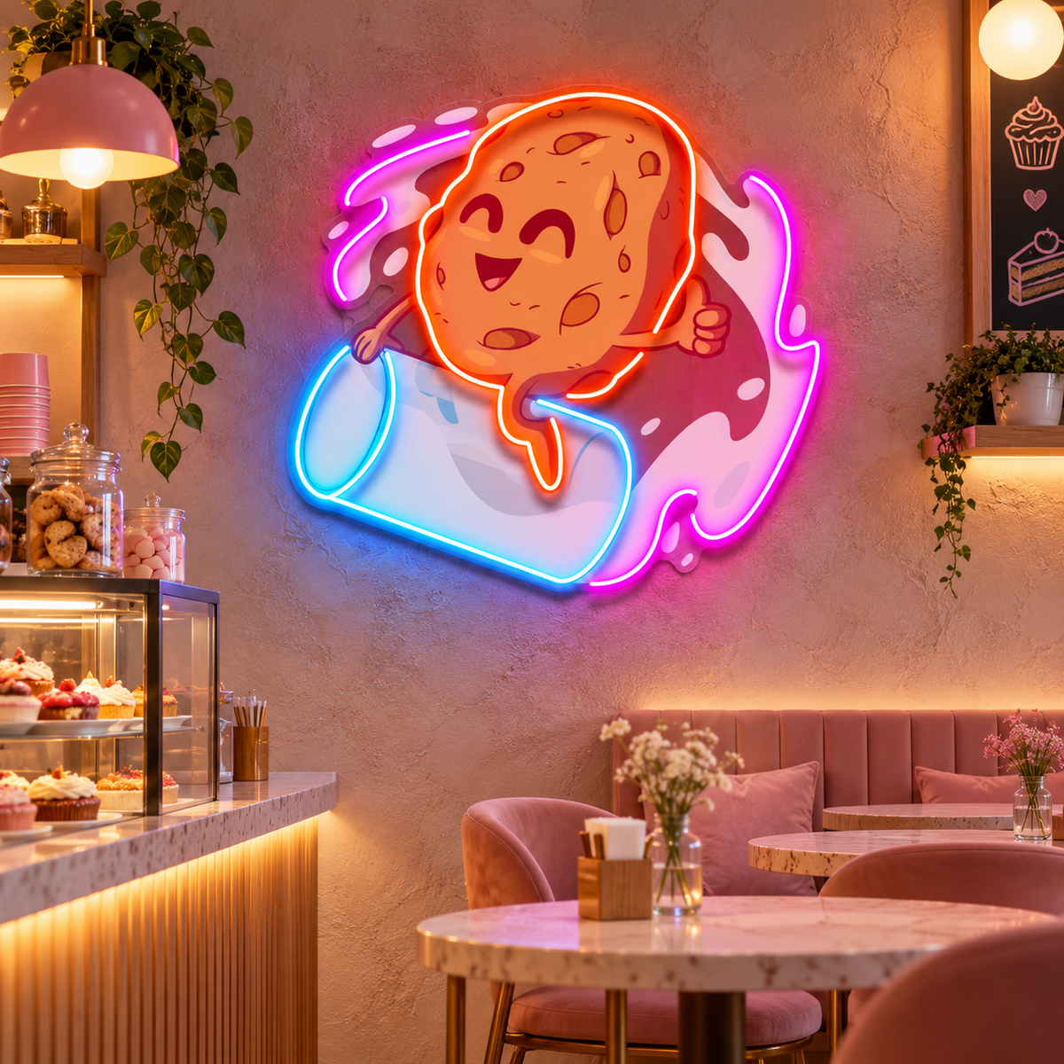 Cookie Riding a Glass LED Neon Sign Light Pop Art