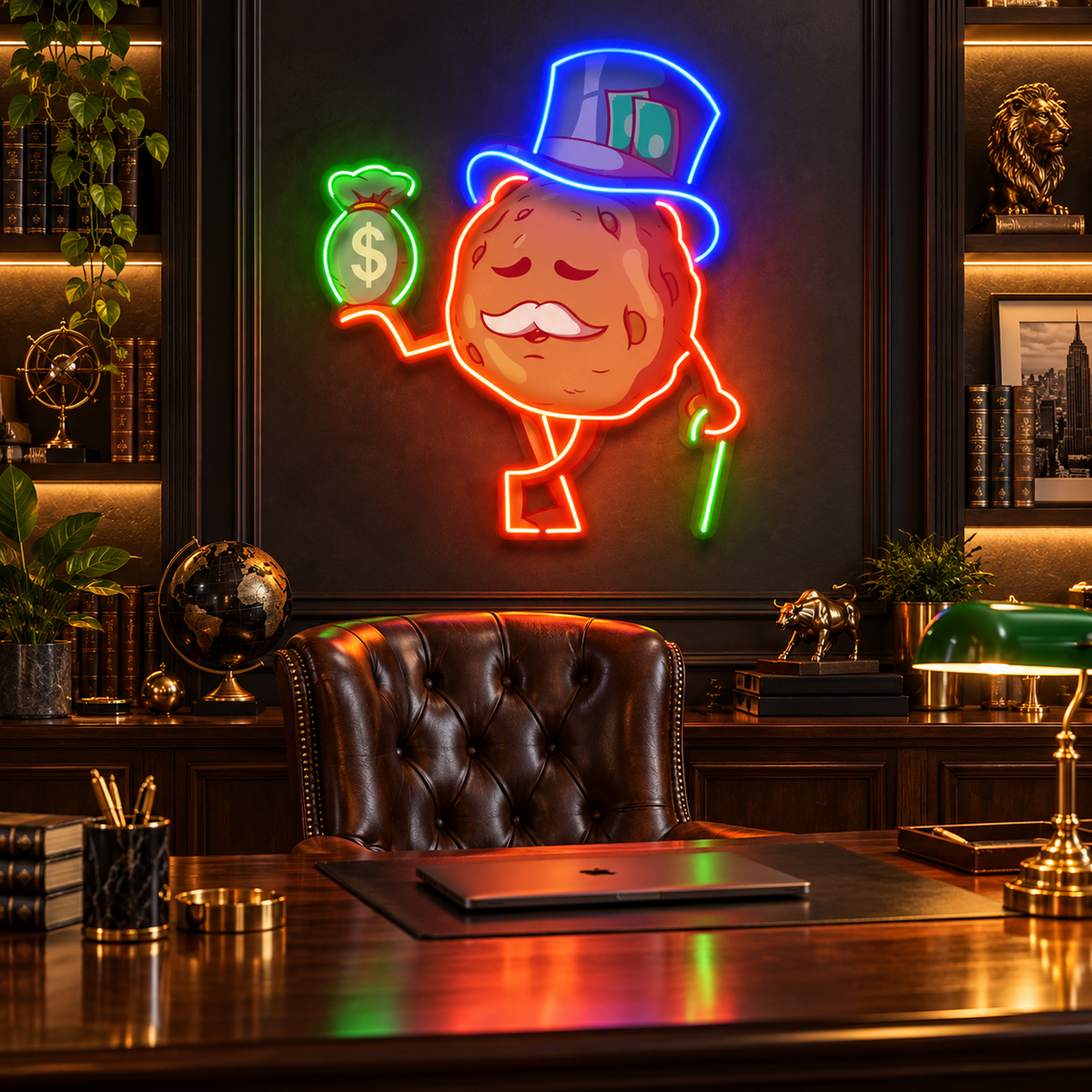 Cookie Fortune With a Bag of Money LED Neon Sign Light Pop Art