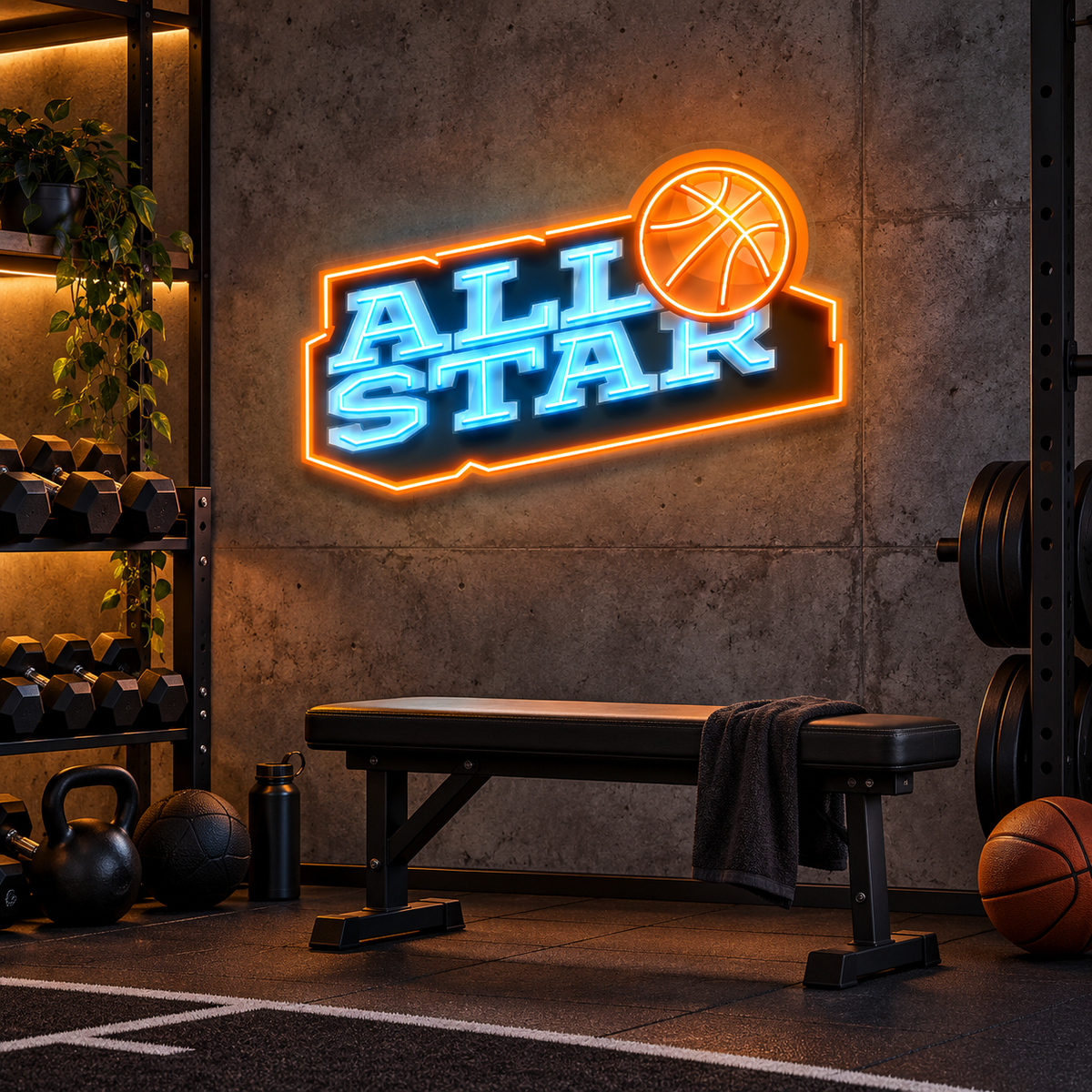 All Star League Neon Acrylic Artwork