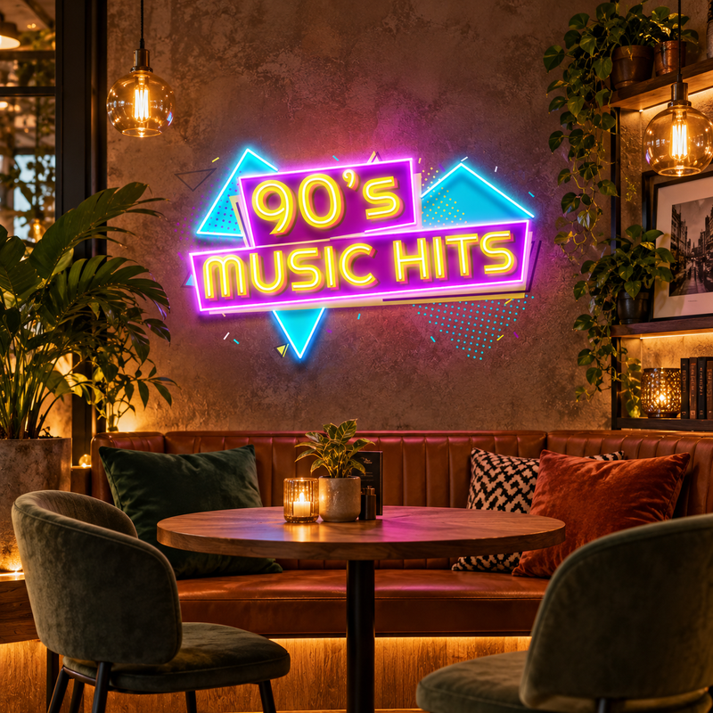 90’s Music Hits LED Neon Acrylic Artwork