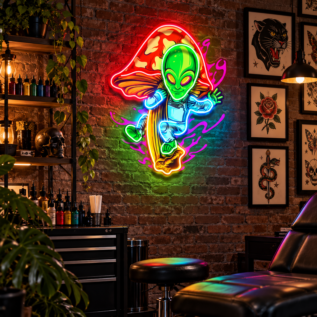 Galaxy Alien Mushroom LED Neon Sign Light Pop Art