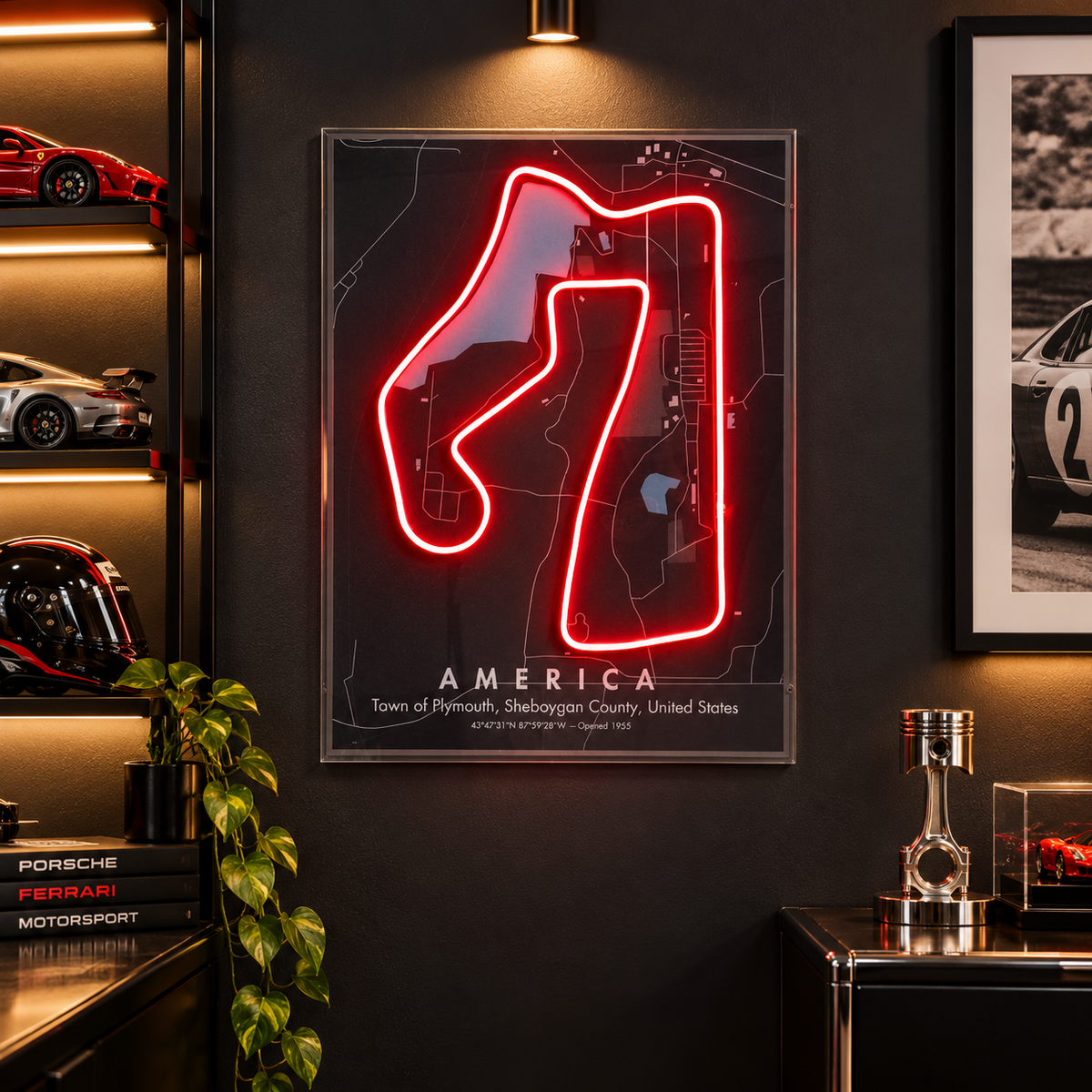Race Track Map LED Neon Sign Light Pop Art