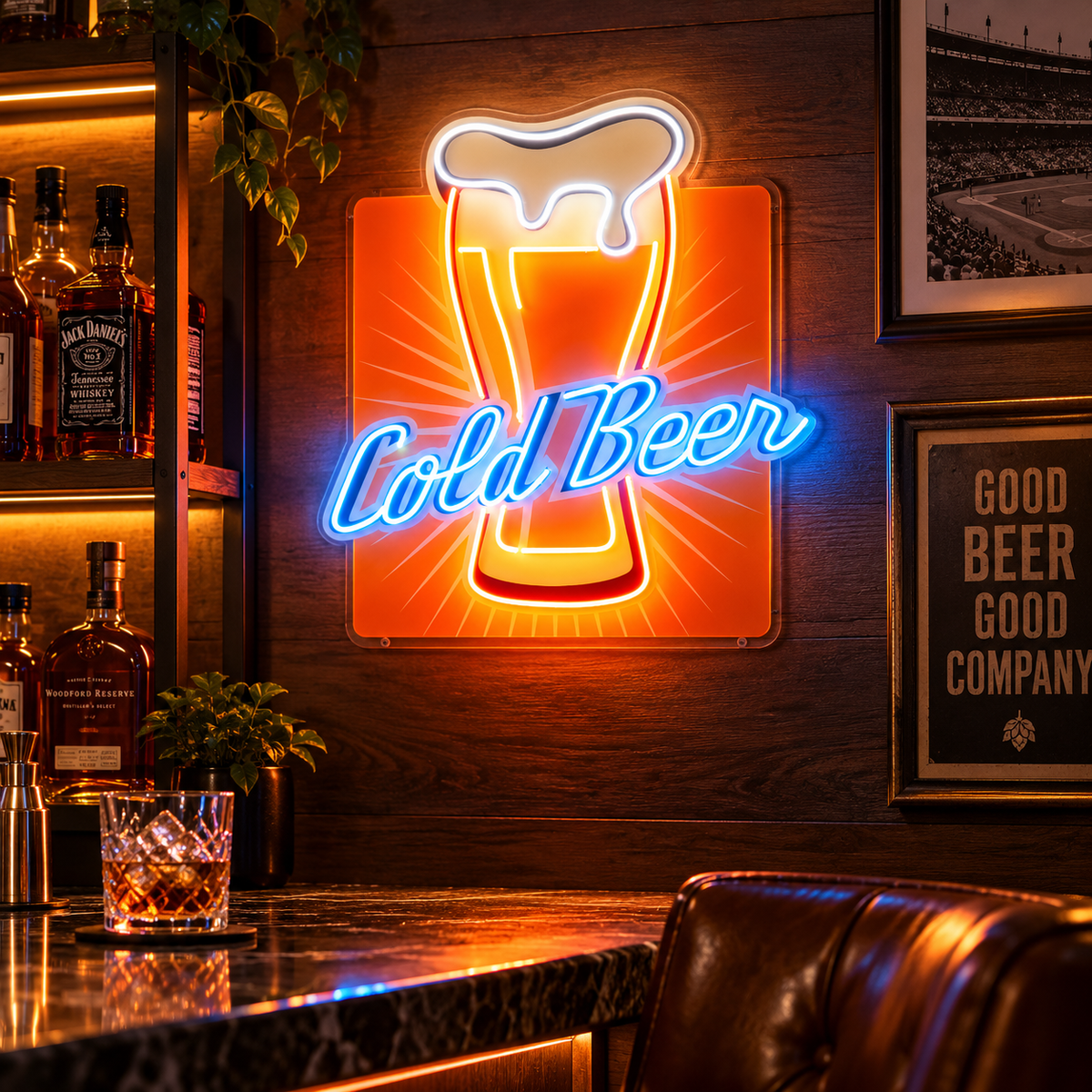 Cold Beer Led Neon Acrylic Artwork
