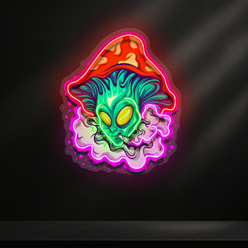 Alien Puff Shroom LED Neon Sign Light Pop Art