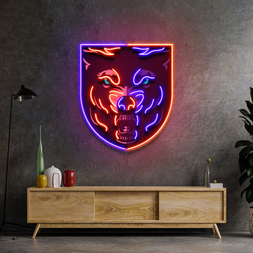Angry Wolf Head LED Neon Sign Light Pop Art