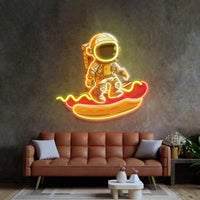 Astronaut on Hotdog Led Neon Acrylic Artwork