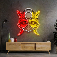 Black Devil Mask LED Neon Sign Light Pop Art