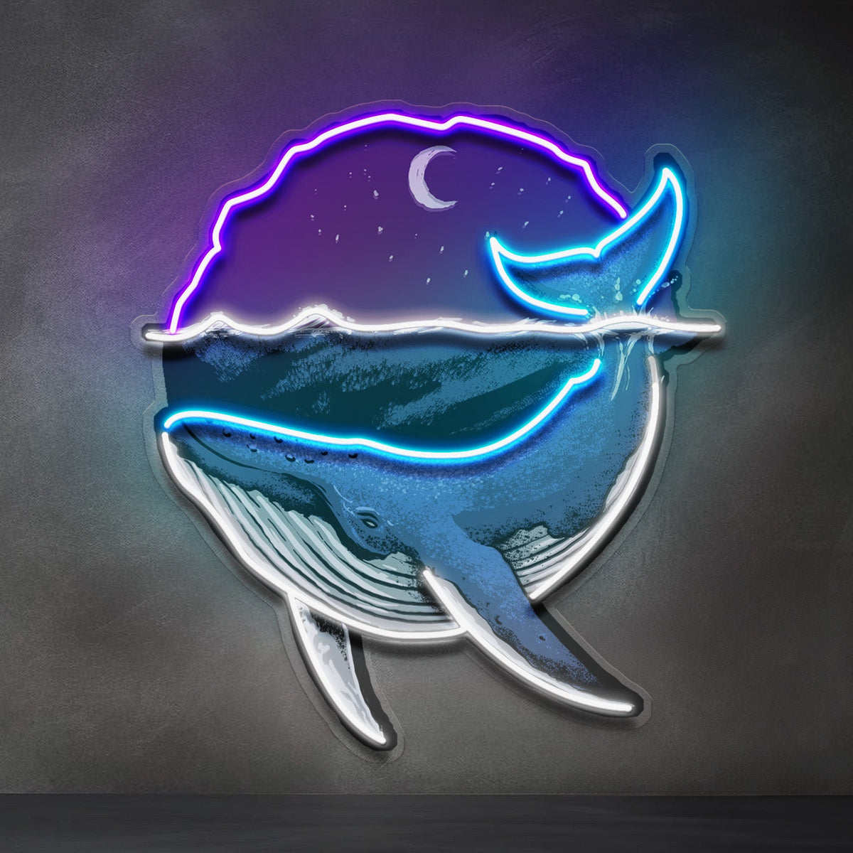 Blue Whale Ocean LED Neon Sign Light Pop Art