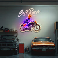 Cafe Racer Custom Motorcycles Maniac LED Neon Sign Light Pop Art
