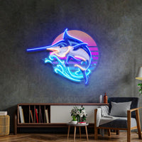 Colorful Ocean Fishing LED Neon Sign Light Pop Art