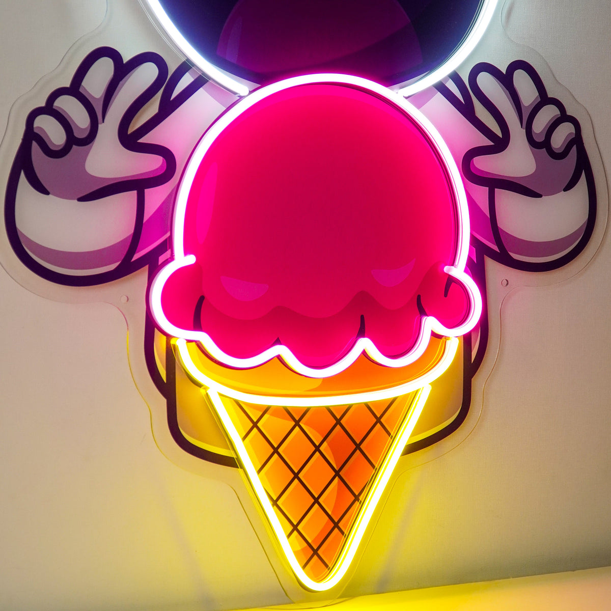 Astronaut Cream Space Led Neon Acrylic Artwork