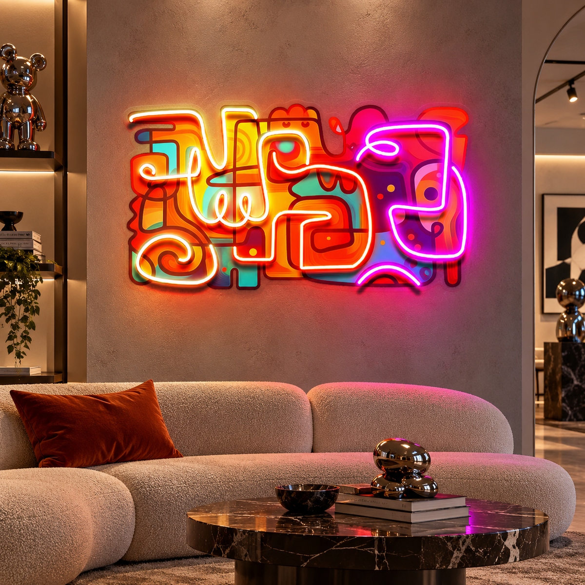 Colorful Scribble Abstract Art LED Neon Sign Light Pop Art