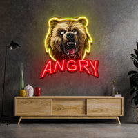 Angry Bear LED Neon Sign Light Pop Art